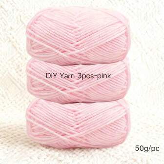 柔软舒适的DIY纱线3件套 - 非常适合DIY毛毯、衣服、手提袋和拖鞋 - 多种颜色可选