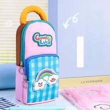 New Star Pattern Pencil Case, Large Capacity Stationery Bag For Students, Fashionable Design For Girls - Multicolor - View 3