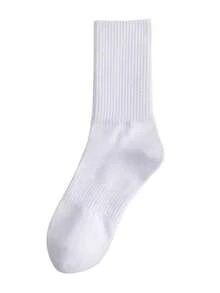 10 Pairs Antibacterial Odor-Resistant Socks, Solid Black & White, Short/Mid/Crew Length, Breathable Sports Socks, All Season