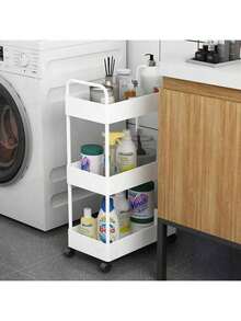 Multi-Functional Storage Rack, Bedroom/Bathroom Floor Standing Mobile Shelf, Makeup Organizer, Snack Rack, Skincare Products Storage - Multicolor - View 10