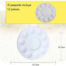 PUBAMALL12 paletas de bandejas de Pintura, con 10 pocillos, Lavables, Color Blanco - / - Ver 2