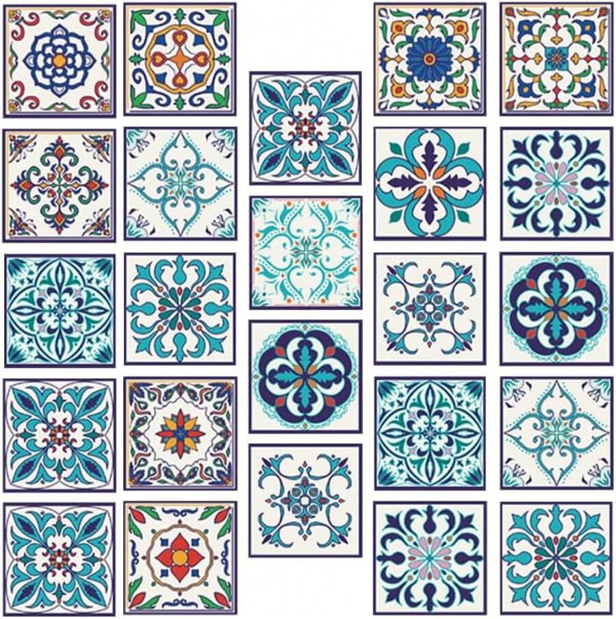 Homoyoyo 24piezas Pegatinas Para Azulejos Laminados Autoadhesivas Para Cocina Adhesivo Azulejos De Baño Calcomanías Pared - colores variados - Ver 1