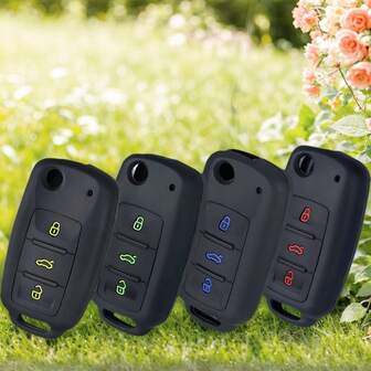 Silicone Car Key Case Key Cover For VW UP Polo Golf 6 Passat B5 Touran Caravelle Jetta Caddy Touareg For Fabia Octavia A5