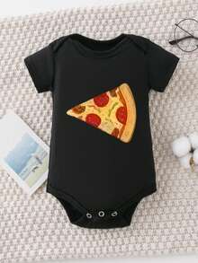 Valentine's Day,Father's Day,Pizza Slice Matching Dad & Baby Bodysuit Set – Cute Coordinating Family Outfits - Black - View 5