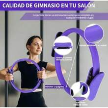 NEWKIBOU Kit Pilates 13 en 1 Profesional para Mujeres - Incluye Aro Pilates, Pelota Yoga 25cm, 5 Bandas de Resistencia, Accesorios para Entrenamiento en Casa, Yoga y Fitness - Equipo Completo Hogar(Morado) - Multicolor - Ver 3
