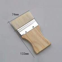 1支/3支装矩形柄羊毛刷；木柄刷；油漆刷；短柄羊毛刷 - 白色 - 查看 5