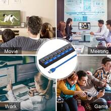 7-Port USB 3.0 Hub With Independent LED Switch, Suitable For Laptops, PCs And Various USB Devices - Multicolor - View 5
