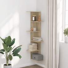 Mensola angolare vidaXL realizzata in rovere Sonoma, legno ingegnerizzato - Multicolore - Visualizzare 3