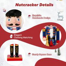 Classic Wooden Nutcracker Doll  Christmas Tabletop Decoration & Holiday Gift - 黑色 - 查看 6