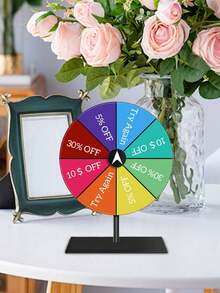 旋转奖品轮盘，奖品内容可定制，趣味道具，营造热闹氛围。DIY组装转盘，适用于生日派对、家庭聚会、节日活动、酒吧饮酒游戏、新年、毕业典礼和嘉年华游戏。- 便携式桌面奖品轮盘，可用于抽奖和旋转赢取奖品。 - 彩色 - 查看 7