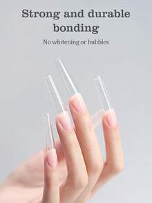 2支强力美甲胶水，粉色亚克力美甲液，适用于按压式美甲，刷涂式美甲胶水，持久耐用，适用于亚克力美甲贴片 - 淺粉色 - 查看 3