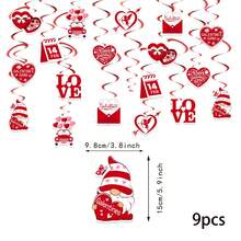 9pcs Valentine's Day Hanging Ceiling Ribbons, Valentine's Day Decoration Wreath Supplies - Multicolor - View 11