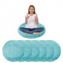 6pcs Round Solid Color Non-Slip Rug Mats, Absorbent Durable Home Decor Rug Carpets For Bedroom Living Room Bathroom Meditation - Multicolor - View 9