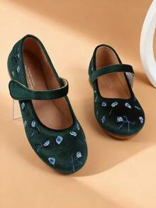 女童绿色公寓平底鞋，幼儿女童平底鞋，儿童绿色鞋 - 綠色 - 查看 4