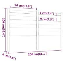 Cabecero vidaXL de 206x4x100 cm, madera maciza de pino. - Multicolor - Ver 6
