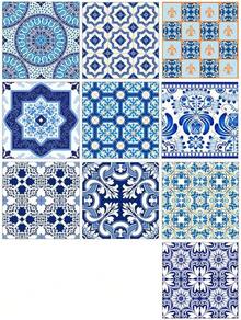 EXCEART Azulejos Adhesivos para Cocina Y BañO De Porcelana Azul Y Blanca Pegatinas De Pared Autoadhesivas De PVC Resistente Al Agua DecoracióN FáCil Y VersáTil para Hogar - El 10x10cm - Ver 2