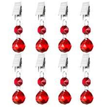 4个/8个/10个装桌布夹，水晶玻璃配重，装饰性透明窗帘配重，带不锈钢夹子，适用于家庭用餐、厨房/餐厅/家居/花园装饰 - 彩色 - 查看 26