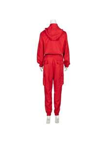 Chaqueta de disfraz de cosplay de casa de papel moneda - Mono rojo brillante + máscara - Ver 5