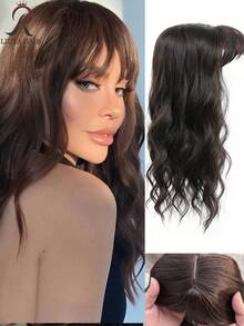 Benehair 隐形无缝直发假发刘海夹式头顶自然隐形替换发片，适用于白发 - 彩色 - 查看 10