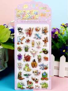 3D立体浮雕水晶贴纸，水果兔子图案，儿童手工教育DIY装饰材料，礼品贴纸，螺旋笔记本，办公学习用品，男女通用，提高工作效率，返校必备，学习用品 - 彩色 - 查看 7