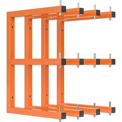 4 PACK Lumber Rack Wall-Mounted Lumber Storage Rack Heavy Duty Wood Storage Racks With 6-Level System 1320 LB Sturdy Garage Wood Organizer Hanging Orange Lumber Metal Racks For Indoor And Outdoor