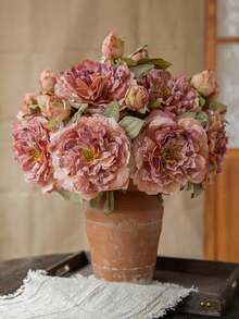 1pc High Quality Vintage Peony Artificial Flower, Home Decor Ornament, Wedding Aisle Flower - Multicolor - View 5
