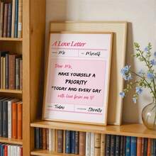 1pc "Prioritize Your Own Needs" Mental Health Poster - Pink Motivational Digital Art, Promoting Growth Mindset, Self-Care And Healing, Modern Wall Art Canvas, Fashionable Girl Art, Inspirational Quote Art, Home Decor, Canvas Wall Hanging - Multicolor - View 4