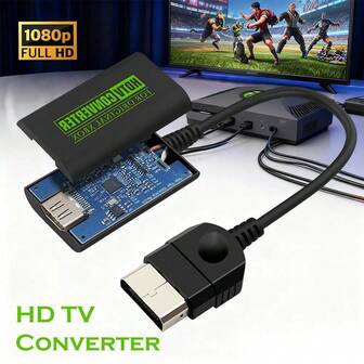 Plug-And-Play Retro Gaming Adapter – Component To Digital Signal Converter, No External Power, Seamlessly Works With Modern HDTVs/Monitors, Black