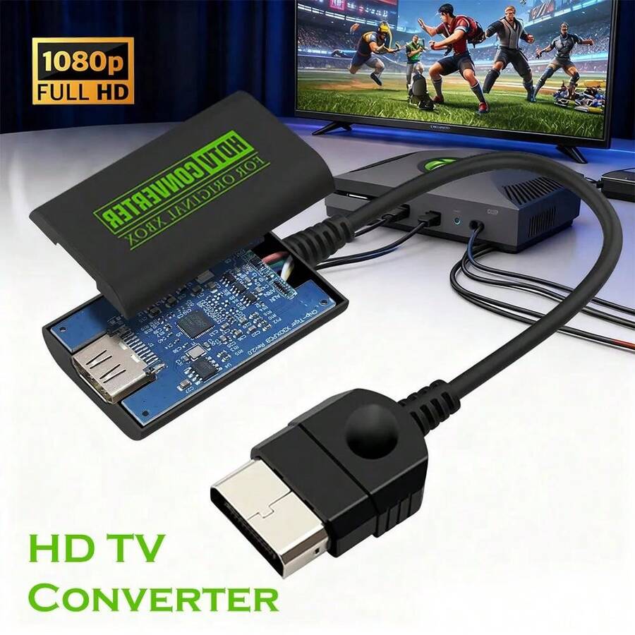 Plug-And-Play Retro Gaming Adapter – Component To Digital Signal Converter, No External Power, Seamlessly Works With Modern HDTVs/Monitors, Black - Black - View 1