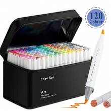 Bút dạ cồn nhiều màu, bút dạ cồn hai đầu 168/120/80/60/48 màu, tặng kèm thảm, đục và cọ, bộ bút dạ nghệ thuật gốc cồn dành cho người lớn tô màu minh họa, gói giá trị tuyệt vời cho học sinh lớp nghệ thuật - mực nạp lại khi trở lại trường - trắng - Xem 12