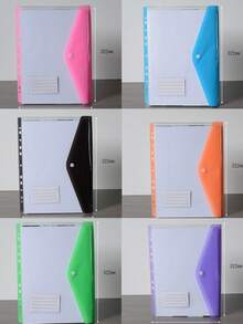 A4 Large Capacity Loose-Leaf File Folders,Eligible Plastic Button-Seal File Bags In Morandi Colors,Thickened With Large Capacity For Documents, Papers, Exams, Etc,Made Of Modern PP Material, Expandable Button And Label Pockets, Suitable For School, Home, Office, Attendance, Travel - Portable Design, Back To School, School Supplies