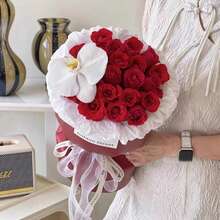 10个圆形花束固定卡，花艺师工具，适用于固定花束，确保花束和包装的完整性，适用于情人节、感恩节装饰和花束包装 - 白色 - 查看 8