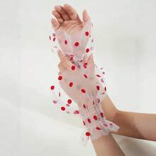 1/2 Paar Spitzenärmel-Manschetten, kurze Ärmel mit Blumenspitze, Polka Dot Herz-förmige Spitzenmanschetten Design, minimalistisch & modisch Hochzeit Make-up Fotografie Requisiten - Verschiedenfarbig - Übersicht 9