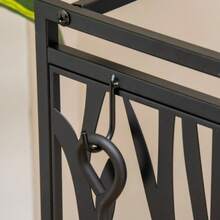 HOMCOM Log Holder With Fireplace Accessories, Steel Storage Unit, Black, 46 X 30 X 70 Cm, For Cozy Evenings - Black - View 8