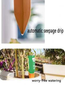 1pc Red Soil Automatic Watering Device, Ceramic Classic Slouchy Person Drip Irrigation Pot, Home Potted Plant Watering Tool - Coral Pink - View 5