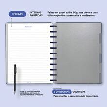 Caderno De Disco Iscool Inteligente 140 Folhas Cyber Cores M+ G+ - Azul - Visão 5