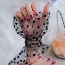 1/2 Paar Spitzenärmel-Manschetten, kurze Ärmel mit Blumenspitze, Polka Dot Herz-förmige Spitzenmanschetten Design, minimalistisch & modisch Hochzeit Make-up Fotografie Requisiten - Verschiedenfarbig - Übersicht 10