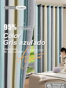 1/2pcs 132/160/214cm Estrella Cortinas,Cortinas de Dormitorio con Paneles Draperie de Doble Capa Colorida, Cortinas opacas con diseño de arcoíris degradado, dormitorio, sala de estar, oscurecimiento a rayas, doble capa, con corte de estrella, decoración del hogar, cortinas de ventana con ojales degradados,Antifrío, Cortinas Opacas de Estrellas para Salón, Decoración,Insonorización, aislamiento térmico Artículos para Ventanas / Cortinas - Brote Verde - Ver 1