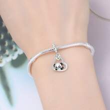 CYCUFF 1个镀银动物吊坠，可爱熊猫珠浣熊造型，适用于原创手链项链DIY饰品制作，适合女性生日礼物