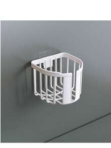 2 Pcs Multifunctional No-Drill Toilet Paper Holder, Wall-Mounted Tissue Box & Storage Rack For Bathroom & Bedroom, Strong Adhesive & Tool-Free Installation, Durable PP Material With Smooth Surface, Space-Saving Design Fits Small Spaces, Holds Toilet Paper/Facial Tissues/Small Items, Practical Home Organizer For Daily Use Bathroom Accessories Bathroom Tools