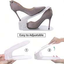 50 piezas Estantería ajustable para zapatos - Estantería de plástico duradero de varios niveles con divisores de plástico transparente, diseño ahorra espacio, adecuado para entrada, armario y dormitorio - Fácil montaje, sin herramientas necesarias, organizador de zapatos, ahorra espacio, estantería de zapatos minimalista, estructura resistente - Multicolor - Ver 7