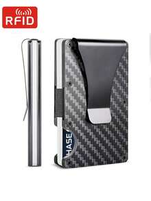 Anti Rfid Credit Card Holder Men Wallet High Quality Slim Thin Metal Bank Cardholder Case Money Clip Money Bags Black Pocket Purses Mini Card Wallet Gift For Men,Father's Day - Silver - View 1