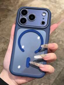 奢华高品质透明手机壳，兼容 17 Pro Max、17 Pro 和 17 Pro Max，支持磁吸无线充电，防震边框后盖 - 藍色 - 查看 4