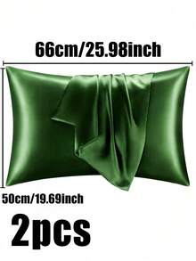 1/2 件装奢华丝滑柔软枕套 - 透气亲肤，触感凉爽，纯色信封式开口 - 可机洗，水洗丝绸枕套，单人冰丝缎面丝绸仿丝绸枕套，圣诞礼物，秘密圣诞老人礼物（女士），情人节礼物，圣诞袜填充物，个性化礼物，圣诞礼物 - 彩色 - 查看 35