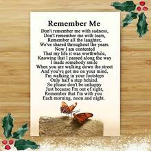 一张充满爱意的“请记住我”贺卡，附信封，设计温馨，饰有蝴蝶图案，色调柔和，非常适合慰问悲伤的亲朋好友，是纪念时刻的理想之选。纪念卡|慰问卡|纸质贺卡 - 彩色 - 查看 10