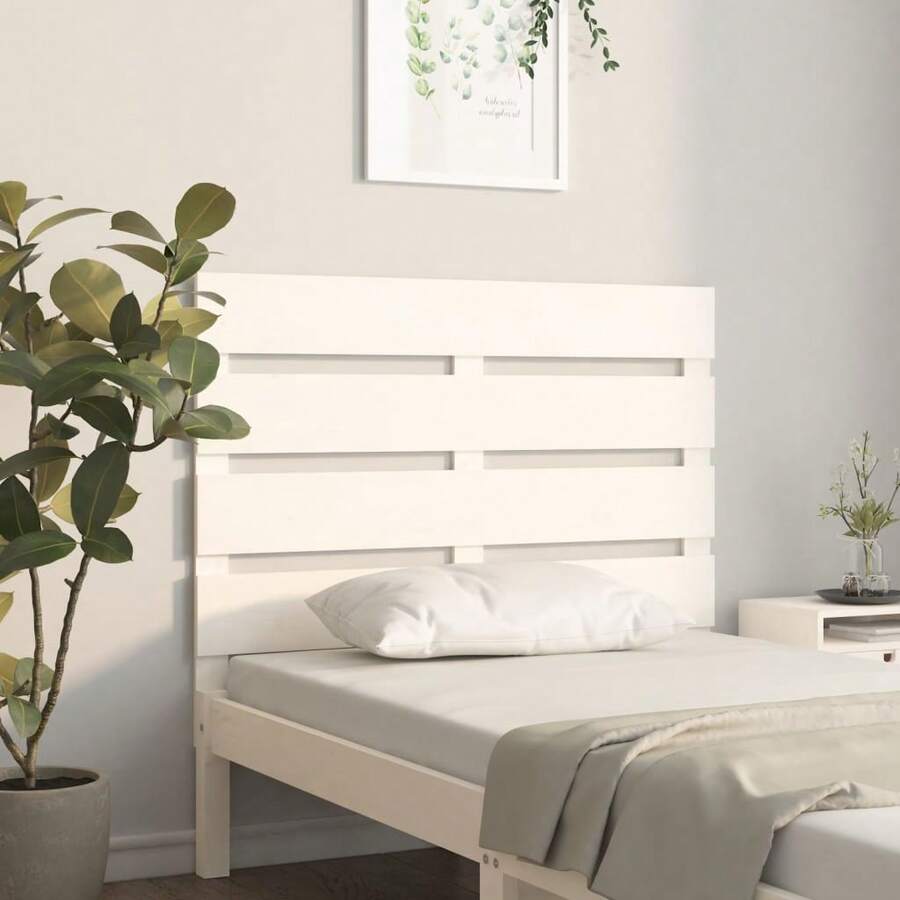 vidaXL biały zagłówek 90x3x80 cm z litej sosny - Wielokolorowe - Zobacz 1