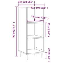 Credenza vidaXL bianca lucida 34,5x32,5x90 cm materiale a base di legno - Multicolore - Visualizzare 9