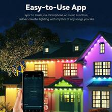 Permanent Outdoor Lights Landscape Path Lights 101FT 20LED App&Remote Contorl Adapter Power For Garage Porch Roof Eaves Fence Backyard Pool Courtyard Party Holiday Season - 22LED - View 5