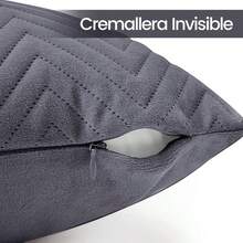 hu4 Fundas de Cojín Decorativas de Color Sólido Suave Acolchadas en Relieve 3D Juego de Fundas de Cojines con Cremallera Invisible para Sofá 45x45cm-Gris Oscuro220 - Grisoscuro - Ver 5