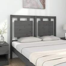 Cabecero vidaXL gris, 125,5 x 4 x 100 cm, madera maciza de pino. - Multicolor - Ver 3